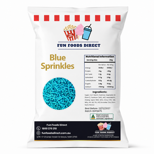 Blue Topping Jimmies Sprinkles 1KG