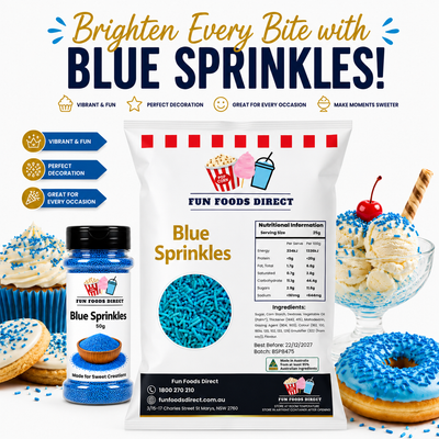 Blue Topping Jimmies Sprinkles 1KG