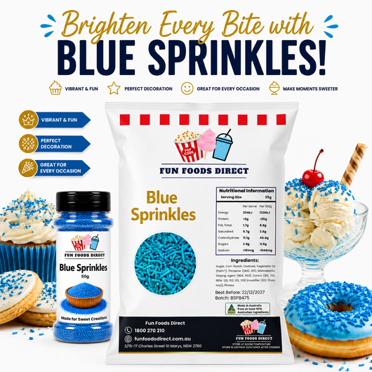 Blue Topping Jimmies Sprinkles 1KG