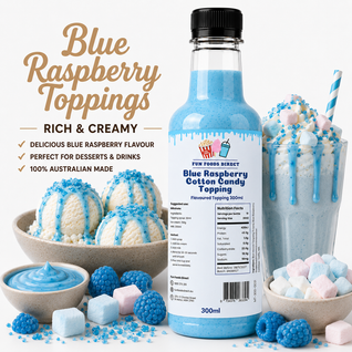 Blue Raspberry Cotton Candy Premium Milkshake Syrup & Dessert Topping for Thickshakes, Sundaes & Drinks