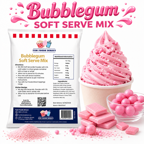 Bubblegum Soft Serve Mix 1kg