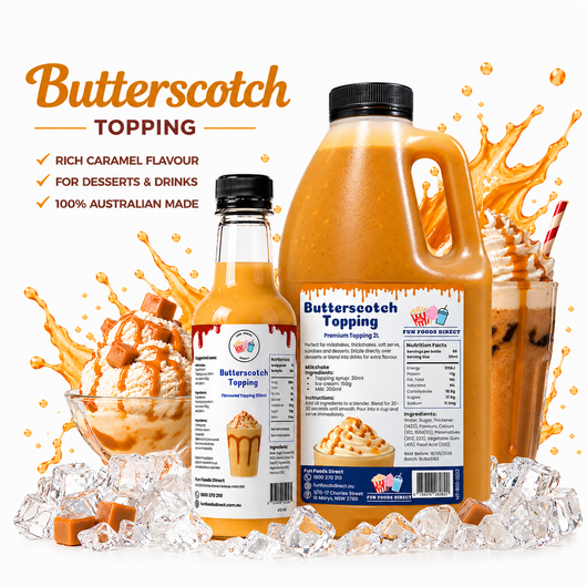 Butterscotch Milkshake Syrup & Dessert Topping for Thickshakes, Sundaes & Drinks