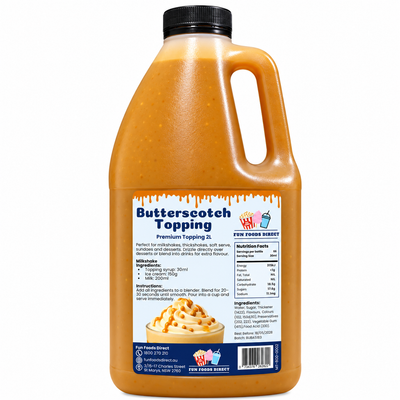 Butterscotch Milkshake Syrup & Dessert Topping for Thickshakes, Sundaes & Drinks