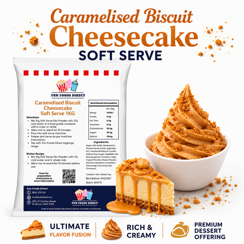 Caramelised Biscuit Cheesecake Soft Serve Mix - Premium Dessert Flavour!