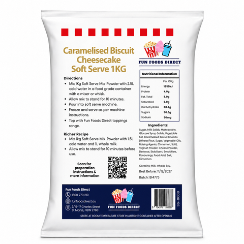 Caramelised Biscuit Cheesecake Soft Serve Mix - Premium Dessert Flavour!