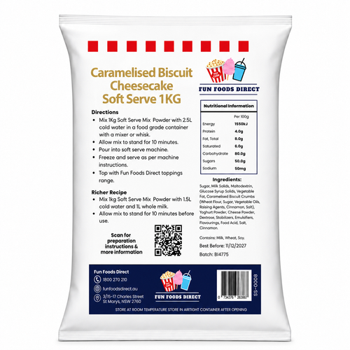 Caramelised Biscuit Cheesecake Soft Serve Mix - Premium Dessert Flavour!