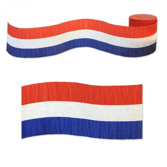 CREPE STREAMER RED, WHITE & BLUE