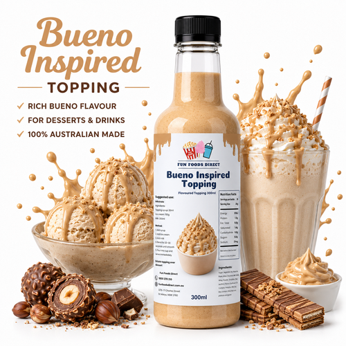 Bueno Premium Inspired Milkshake Syrup & Dessert Topping for Thickshakes, Sundaes & Drinks