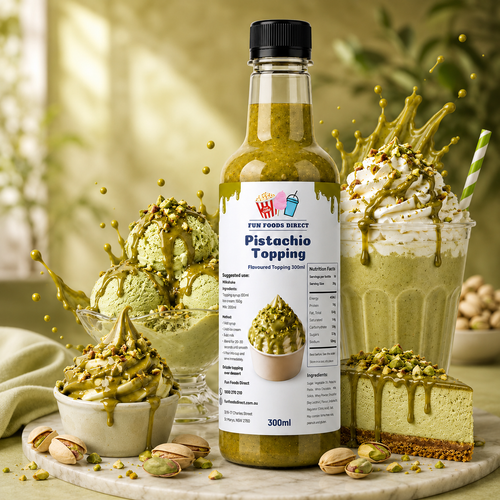 Pistachio Premium Milkshake Syrup & Dessert Topping for Thickshakes, Sundaes & Drinks
