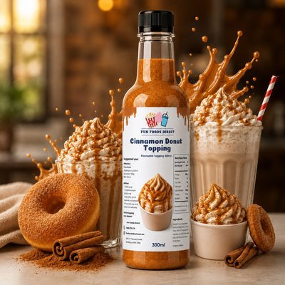 Cinnamon Donut Premium Milkshake Syrup & Dessert Topping for Thickshakes, Sundaes & Drinks