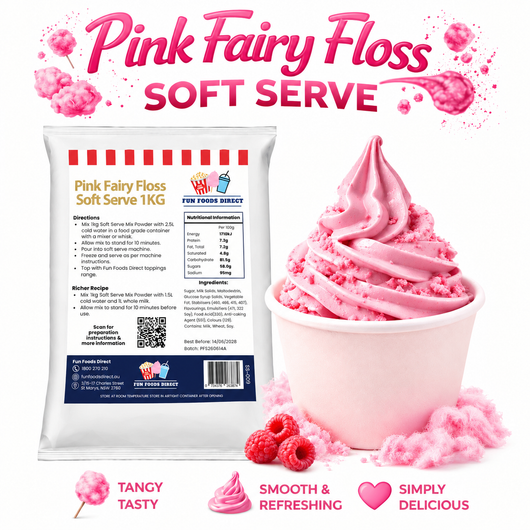 Pink Fairy Floss Soft Serve Mix – Premium Cotton Candy Flavour