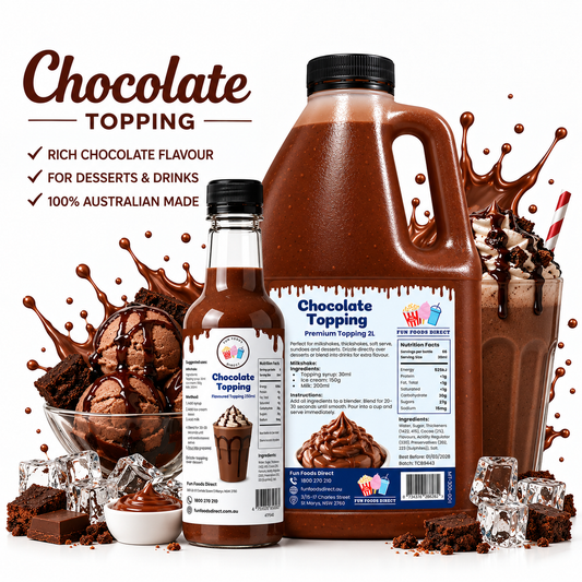 Chocolate Milkshake Syrup & Dessert Topping for Thickshakes, Sundaes & Drinks