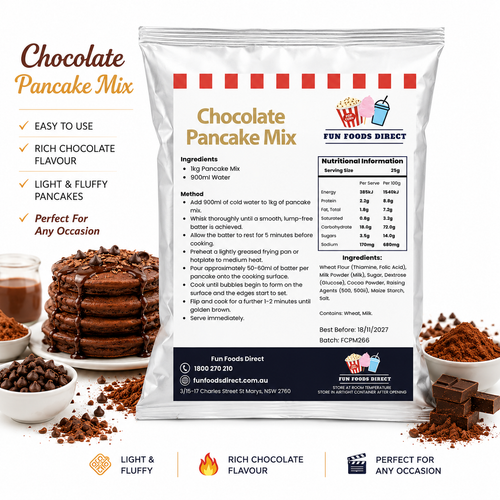 Chocolate Pancake Mix 1kg | Made with Real Chocolate for Rich, Fluffy Pancakes
