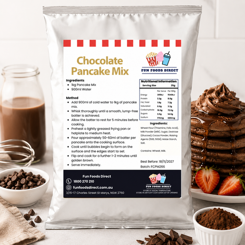 Chocolate Pancake Mix 1kg | Made with Real Chocolate for Rich, Fluffy Pancakes