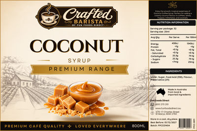 Coconut Syrup Premium Range 800mL | Crafted Barista Australia