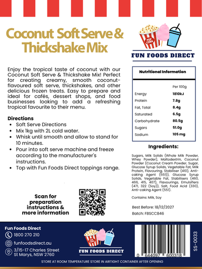 Coconut Soft Serve & Thickshake Mix