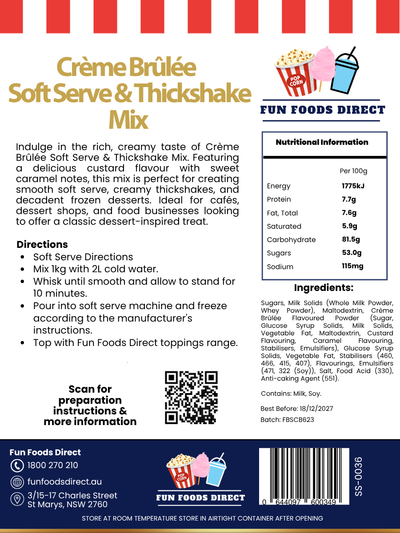 Crème Brûlée Soft Serve & Thickshake Mix