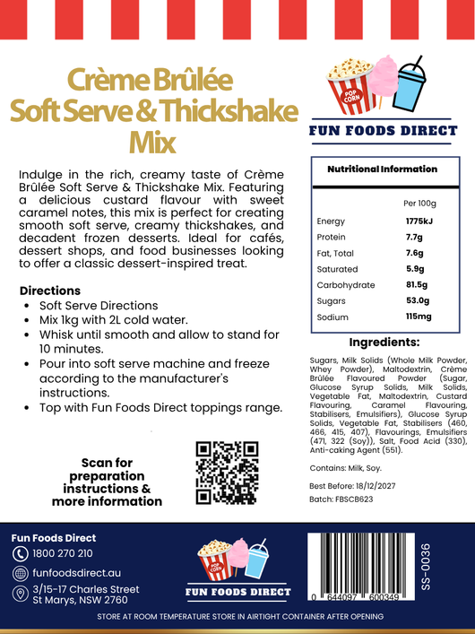 Crème Brûlée Soft Serve & Thickshake Mix