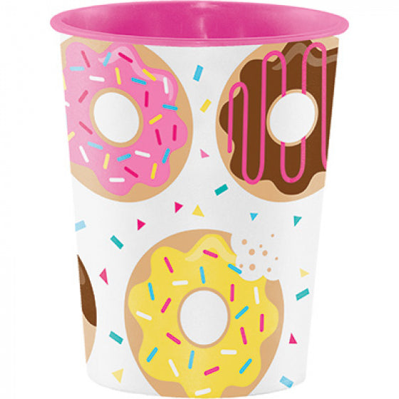 DONUT TIME KEEPSAKE SOUVENIR FAVOR CUP PLASTIC 473ML