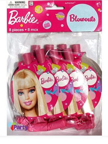 Barbie All Doll'd Up Blowouts Favours Supplies Pack of 8