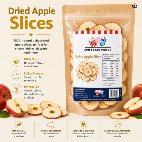 Dried Apple Slices 30g | Premium Citrus Garnish for Cocktails, Desserts & Drinks