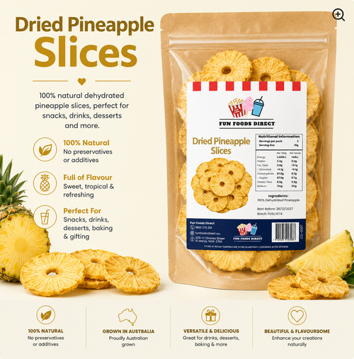 Dried Pineapple Slices 30g | Premium Citrus Garnish for Cocktails, Desserts & Drinks