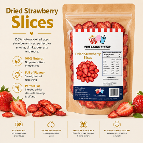 Dried Strawberry Slices 30g | Premium Citrus Garnish for Cocktails, Desserts & Drinks