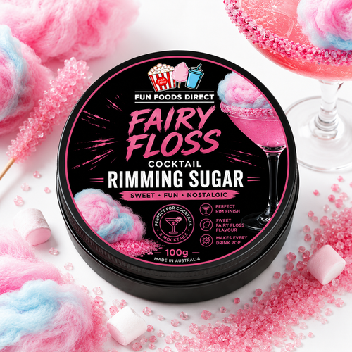 Fairy Floss Cocktail Rimming Sugar 100g | Sweet Cotton Candy Cocktail Garnish