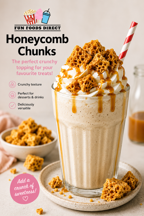 Honeycomb Chunks 100g| Crunchy Caramel Candy Pieces for Desserts, Sundaes & Baking