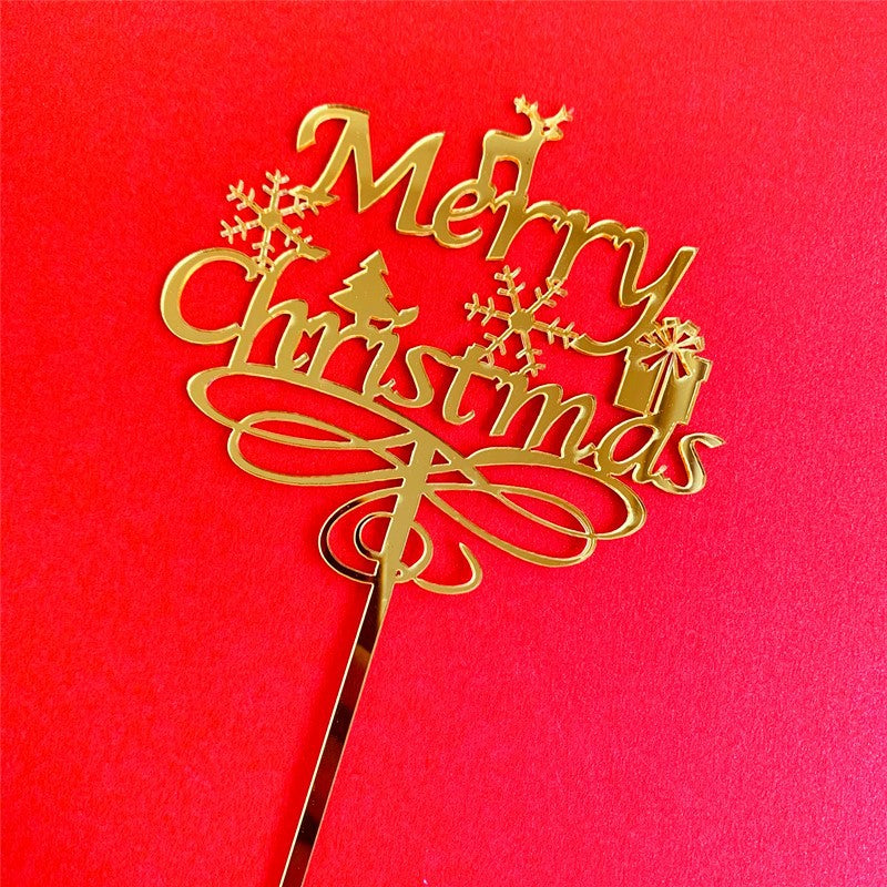 Gold Cake Topper for Christmas