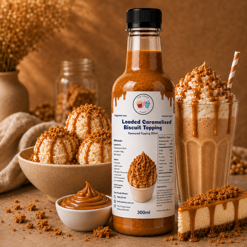 Loaded Caramelised Biscuit Premium Milkshake Syrup & Dessert Topping for Thickshakes, Sundaes & Drinks
