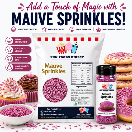 Mauve Topping Jimmies Sprinkles