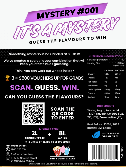 Slush It Mystery Flavour Slushy Syrup 2L – Guess & Win $500!