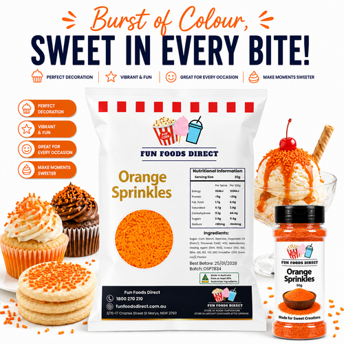 Orange Topping Jimmies Sprinkles