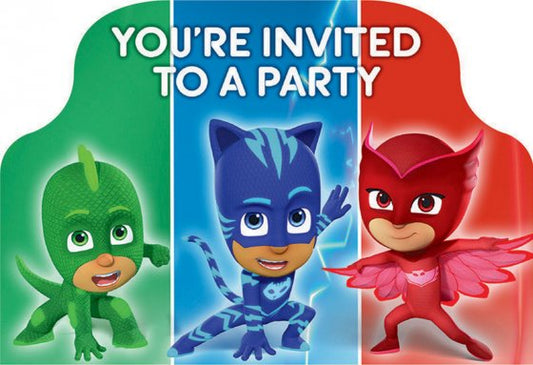 PJ MASKS POSTCARD INVITATIONS