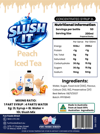 Peach Iced Tea Slushy 2L Bottle