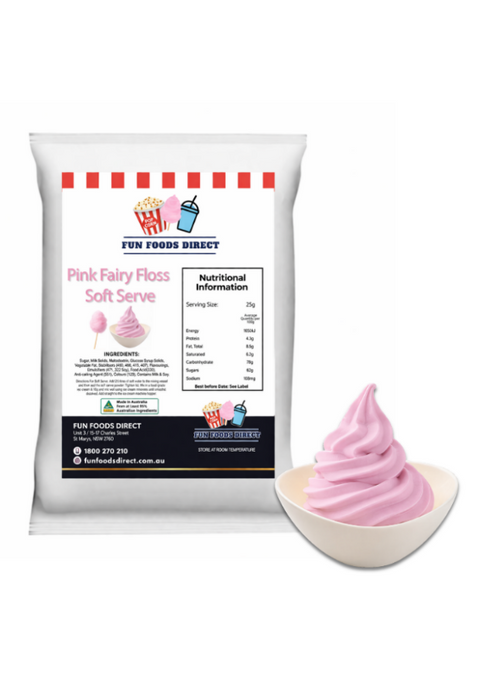 Raspberry Fairy Floss Soft Serve Mix – Premium Cotton Candy Flavour
