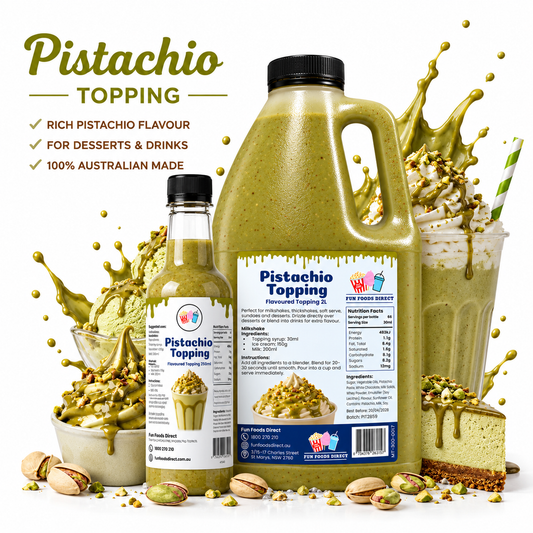 Pistachio Premium Milkshake Syrup & Dessert Topping for Thickshakes, Sundaes & Drinks