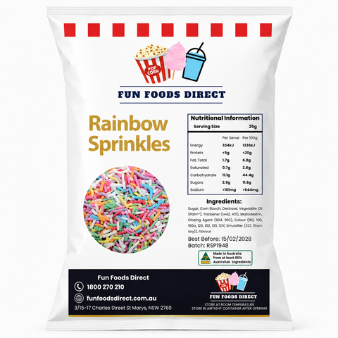 Rainbow Topping Jimmies Sprinkles 1KG