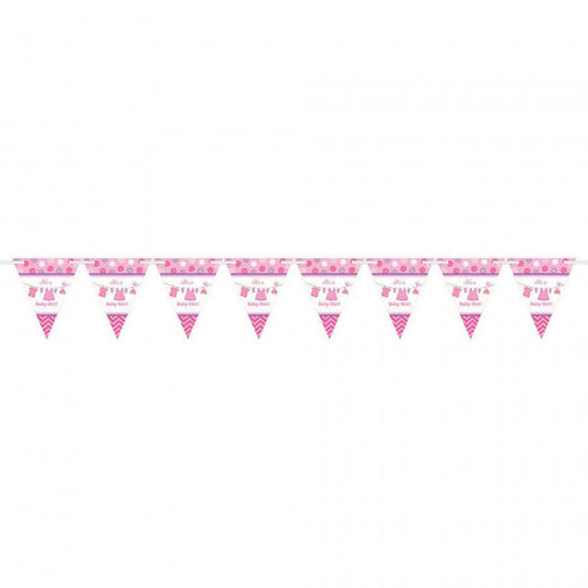 SHOWER WITH LOVE GIRL PENNANT BANNER