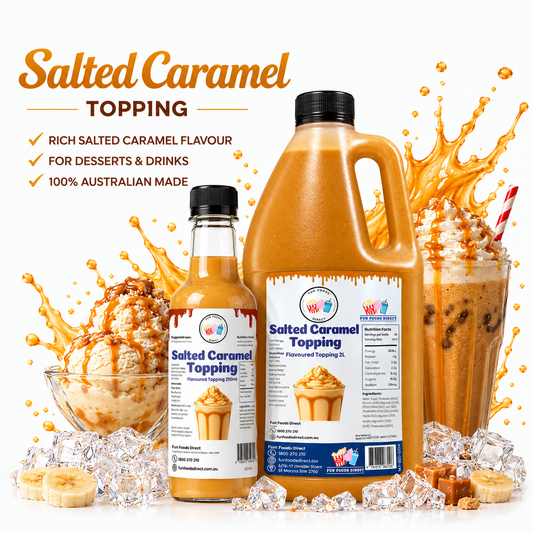 Salted Caramel Milkshake Syrup & Dessert Topping for Thickshakes, Sundaes & Drinks