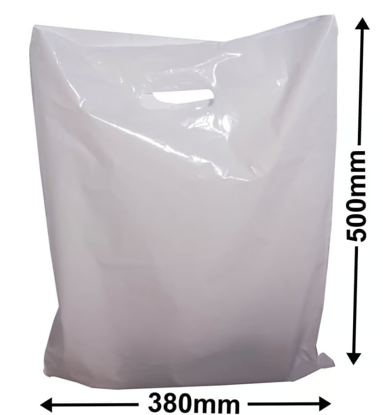 White Plastic Carry Bags 50/packs