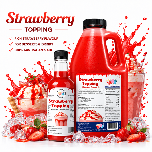 Strawberry Milkshake Syrup & Dessert Topping for Thickshakes, Sundaes & Drinks