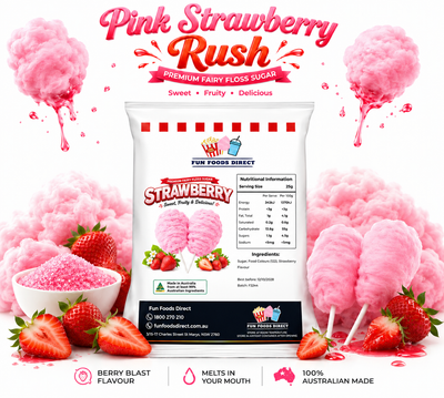Pink Strawberry Rush Premium Fairy Floss Sugar