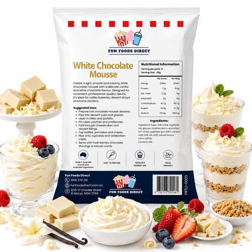 White Chocolate Mousse Mix 500g | Smooth & Creamy White Chocolate Dessert Mix