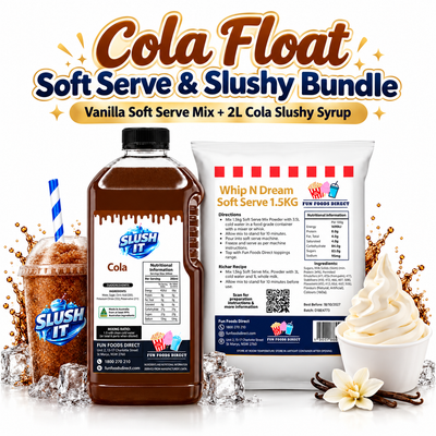 Cola Float Soft Serve & Slushy Bundle | Vanilla Soft Serve Mix + 2L Cola Slushy Syrup