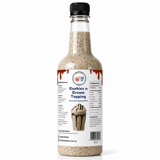 Cookies N Cream Milkshake Syrup & Dessert Topping for Thickshakes, Sundaes & Drinks