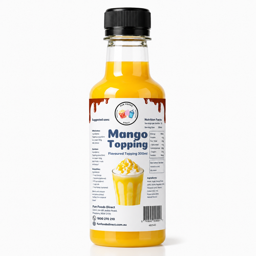 Mango Milkshake Syrup & Dessert Topping for Thickshakes, Sundaes & Drinks