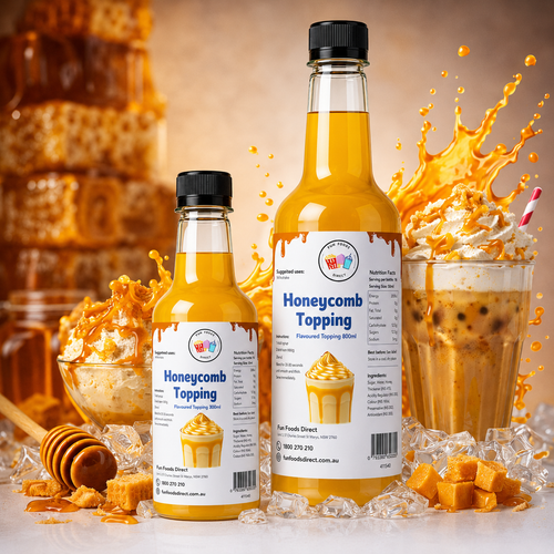 Honeycomb Milkshake Syrup & Dessert Topping for Thickshakes, Sundaes & Drinks