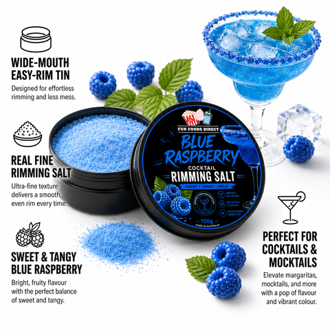 Blue Raspberry Cocktail Rimming Salt 100g | Sweet & Tangy Blue Cocktail Garnish